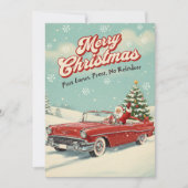 Weihnachtskarte 1950 mit Retro-Weihnachtsmann Feiertagskarte (Vorderseite)