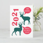Weihnachtskarte 2021 für Reindeer Feiertagskarte (Stehend Vorderseite)