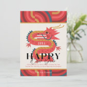 Weihnachtskarte 2024 für das Foto "Dragon Red New  Einladung (Stehend Vorderseite)