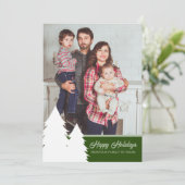 Weihnachtskarte 2024 Grünes Baummuster Feiertagskarte (Stehend Vorderseite)