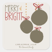 Weihnachtskarte 2025 für Fotos Quadratischer Aufkleber (Vorderseite)