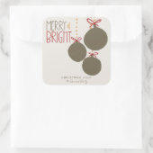 Weihnachtskarte 2025 für Fotos Quadratischer Aufkleber (Tasche)