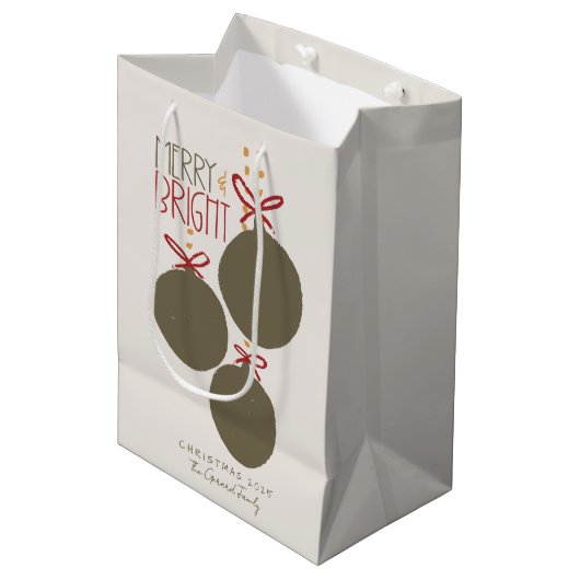 Weihnachtskarte 2025 für Fotos Vielen Dank Mittlere Geschenktüte (Vorderseite Schrägansicht)