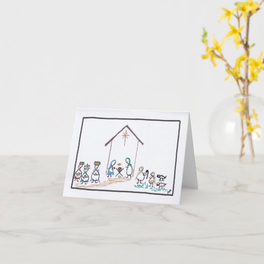 Weihnachtskarte 8s Nativity Karte (Gelbe Blume)