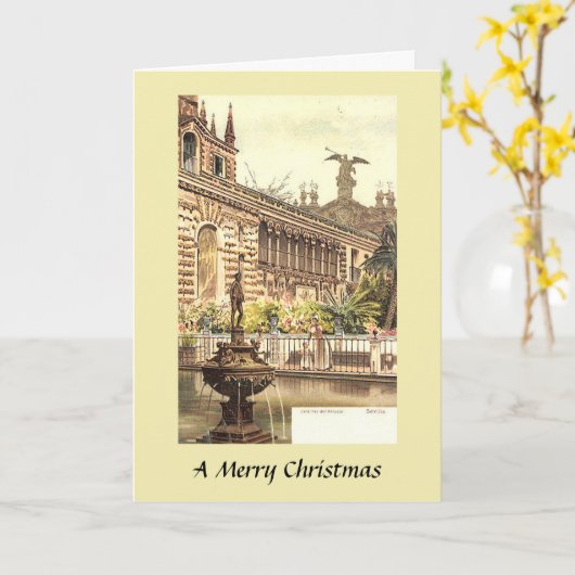 Weihnachtskarte - Alcazar, Sevilla, Spanien Karte (Gelbe Blume)