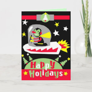 Weihnachtskarte "Alien UFO" Feiertagskarte