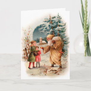 Weihnachtskarte - Alte Mode Santa Feiertagskarte