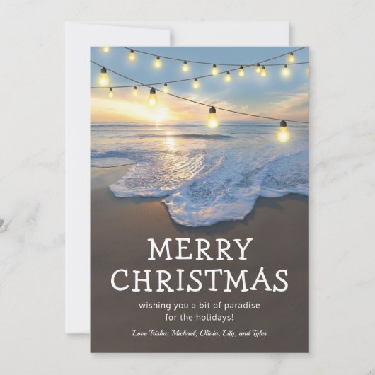 Weihnachtskarte am Meer Feiertagskarte (Vorderseite)