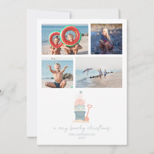 Weihnachtskarte am Meer - Flat Card (Vorderseite)