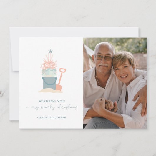 Weihnachtskarte am Meer mit Foto (Vorderseite)