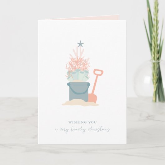 Weihnachtskarte am Meer Weihnachtsbaum Feiertagskarte (Vorderseite)