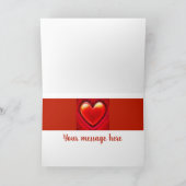 Weihnachtskarte am roten Herzen mit Liebe. Karte (Innenseite)