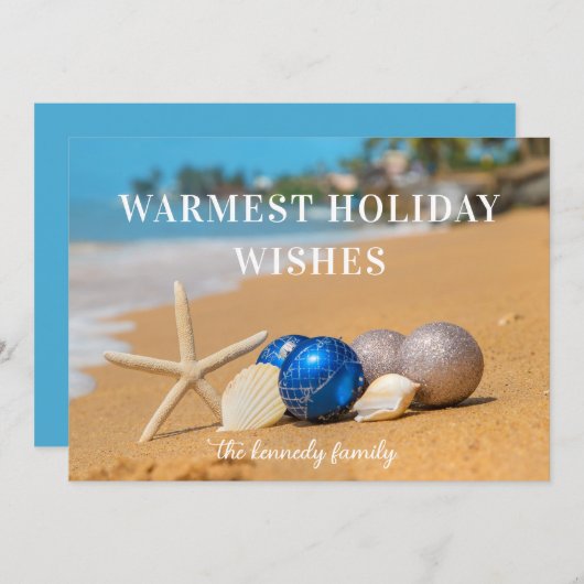 Weihnachtskarte am Strand Feiertagskarte (Vorne/Hinten)