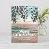 Weihnachtskarte am Strand Feiertagskarte (Stehend Vorderseite)