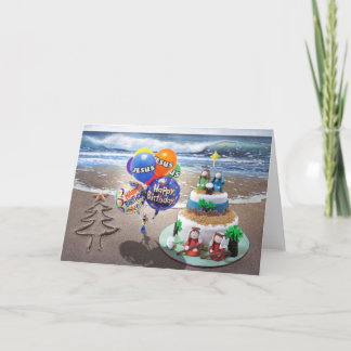Weihnachtskarte am Strand, Glückwunsch zum Geburts Feiertagskarte