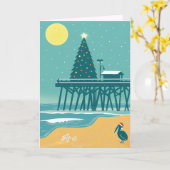 Weihnachtskarte an der Küste - Beach Holiday Card Karte (Gelbe Blume)