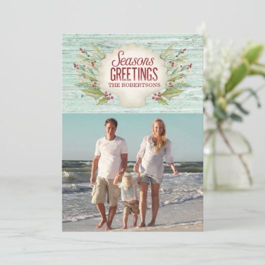 Weihnachtskarte an der Küste Einladung (Stehend Vorderseite)