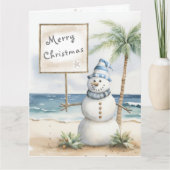 Weihnachtskarte an der Küste personalisierbar Dankeskarte (Vorderseite)