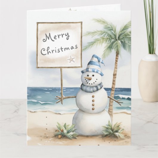 Weihnachtskarte an der Küste personalisierbar Dankeskarte (Vorderseite)