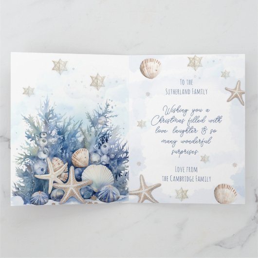 Weihnachtskarte an der Küste personalisierbar Dankeskarte (Innenseite)