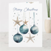 Weihnachtskarte an der Küste personalisierbar Dankeskarte (Vorderseite)