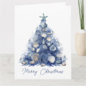 Weihnachtskarte an der Küste personalisierbar Dankeskarte (Vorderseite)