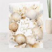 Weihnachtskarte an der Küste personalisierbar Dankeskarte (Vorderseite)