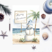 Weihnachtskarte an der Küste personalisierbar Dankeskarte