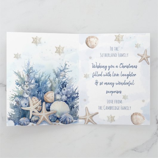 Weihnachtskarte an der Küste personalisierbar Dankeskarte (Innenseite)