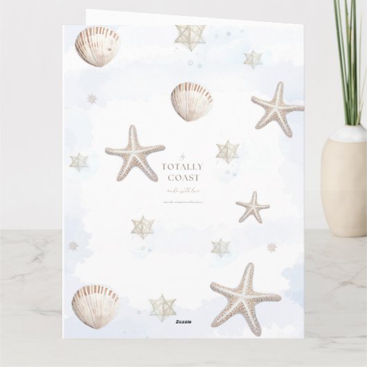 Weihnachtskarte an der Küste personalisierbar Dankeskarte (Rückseite)