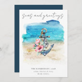 Weihnachtskarte an der tropischen Küste Feiertagskarte (Vorne/Hinten)