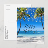 Weihnachtskarte an der tropischen Küste Feiertagspostkarte (Vorne/Hinten)
