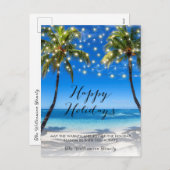 Weihnachtskarte an der tropischen Küste Feiertagspostkarte (Vorne/Hinten)