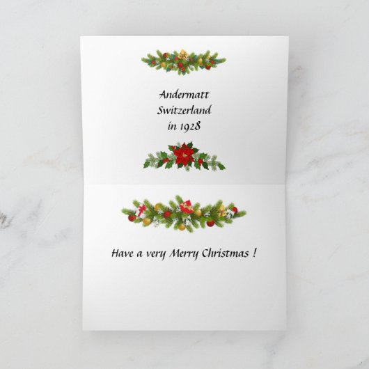 Weihnachtskarte - Andermatt, Schweiz Feiertagskarte (Innenseite)