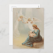 Weihnachtskarte | Angel Mutter und Kind Feiertagspostkarte (Vorne/Hinten)