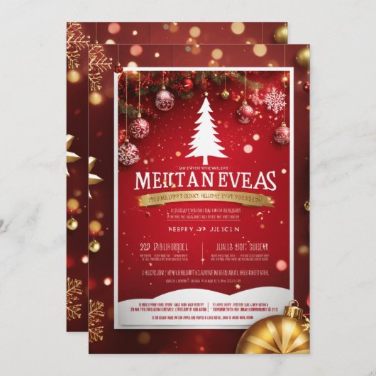 Weihnachtskarte Ankündigung (Vorne/Hinten)