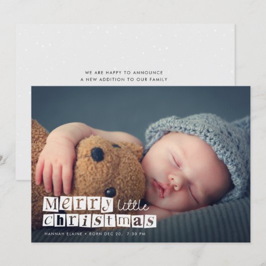 Weihnachtskarte Ankündigung (Vorne/Hinten)