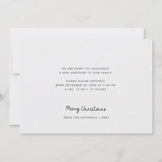 Weihnachtskarte Ankündigung (Rückseite)