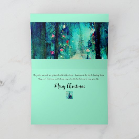 Weihnachtskarte Aquarell Alphonse Mucha Stil Karte (Innenseite)