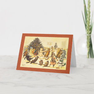 Weihnachtskarte, Arthur Thiele Katzen Feiertagskarte