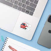 Weihnachtskarte Aufkleber (Laptop mit iPhone)