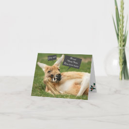 Weihnachtskarte aus Australien; Känguru Karte