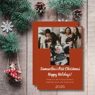 Weihnachtskarte Baby erstes Weihnachten 3 Foto Nam