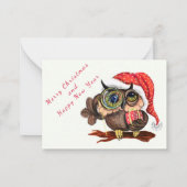 Weihnachtskarte Babyschale mit Geschenk Mitteilungskarte (Rückseite)