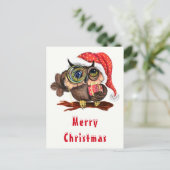 Weihnachtskarte Babyschale mit Geschenk Postkarte (Stehend Vorderseite)