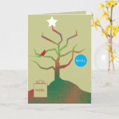 Weihnachtskarte Baum der Kunst Karte (Gelbe Blume)