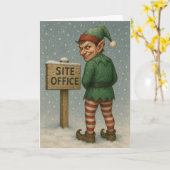 Weihnachtskarte Bauwesen - unartiger Elf! Karte (Gelbe Blume)