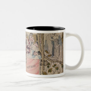 Weihnachtskarte, Beispiel des bekannten Zweifarbige Tasse