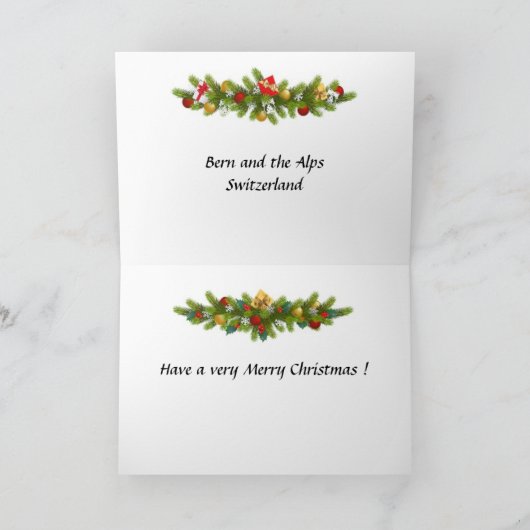 Weihnachtskarte - Bern, Schweiz Feiertagskarte (Innenseite)