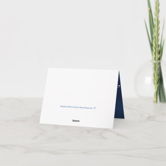 Weihnachtskarte Blau & Weiß mit Gebet Dankeskarte (Rückseite)